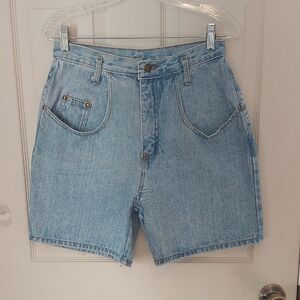 Vintage 90s Made In The Shade High Waisted Light Wash Jean Shorts Size 13
